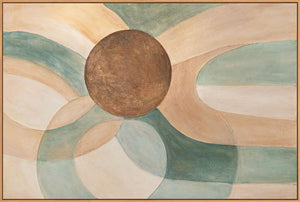 Ruhiges abstraktes Bild im Rahmen „Kreislauf des Lebens“ auf Leinwand