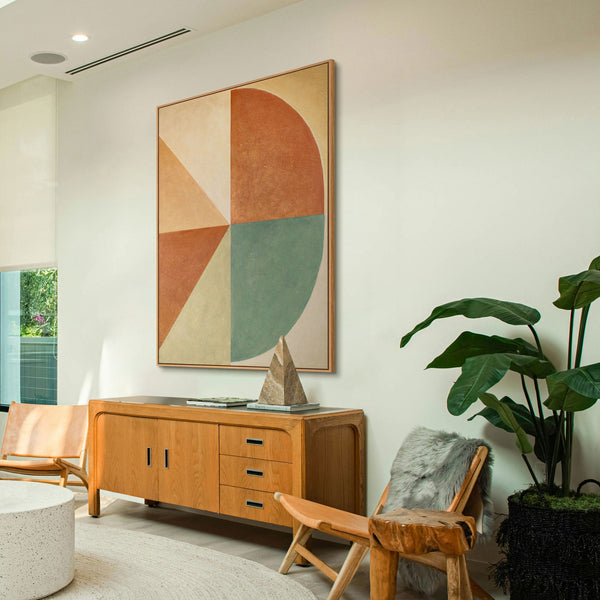 Abstrakte Kunst auf Leinwand „Formen im Gleichgewicht“ – Moderne Wanddeko Wohnzimmer