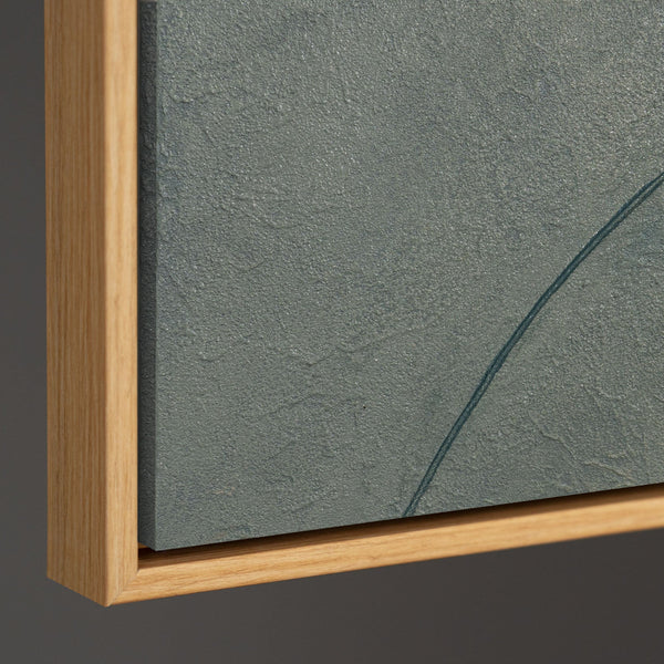 Abstraktes Acrylbild mit Rahmen „Ewige Linie“ – Moderne Wanddeko in Naturfarben