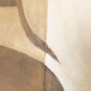 Leinwandbild mit Rahmen „Abstrakte Zärtlichkeit“ – Strukturierte Acrylmalerei mit Figur