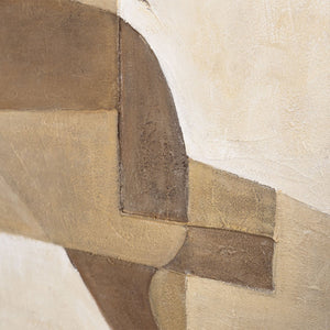 Leinwandbild mit Rahmen „Abstrakte Zärtlichkeit“ – Strukturierte Acrylmalerei mit Figur
