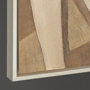 Leinwandbild mit Rahmen „Abstrakte Zärtlichkeit“ – Strukturierte Acrylmalerei mit Figur