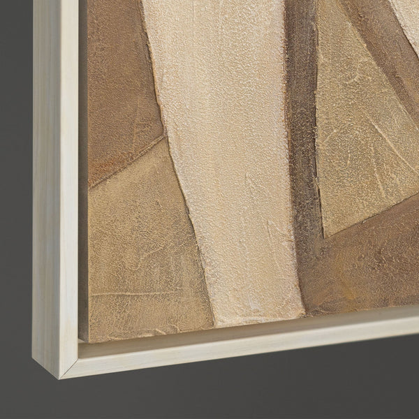 Leinwandbild mit Rahmen „Abstrakte Zärtlichkeit“ – Strukturierte Acrylmalerei mit Figur