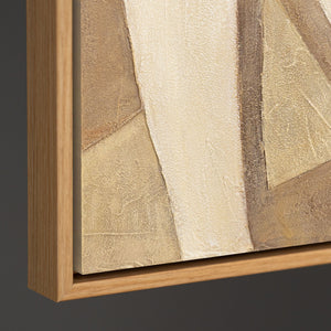Leinwandbild mit Rahmen „Abstrakte Zärtlichkeit“ – Strukturierte Acrylmalerei mit Figur