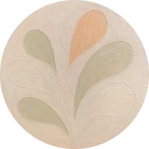 Rundes Leinwandbild „Zarte Muster“ – Abstrakte Wandkunst in Pastelltönen