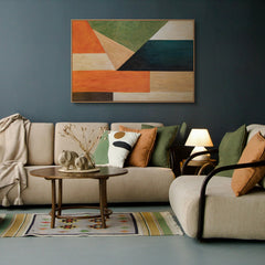Abstraktes Wandbild in modernem Stil mit feiner Struktur und ruhiger Farbpalette