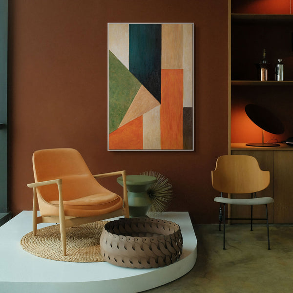 Abstrakte Geometrie Gemälde „Ordnung und Bewegung“ - Acrylmalerei mit Struktur