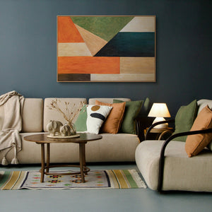 Moderne Acrylbilder mit geometrischer Struktur im Rahmen „Ordnung und Bewegung“