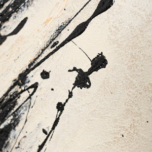 Abstraktes Gemälde im Rahmen moderne Acrylmalerei „Kraft des Pinselstrichs“