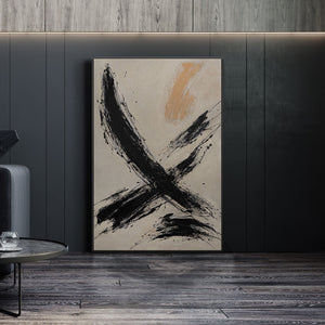 Minimalistisches abstraktes Gemälde mit strukturierter Oberfläche