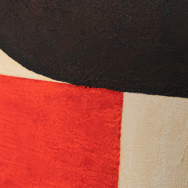 Moderne Acrylmalerei mit Rahmen „Kontraste“ – Abstrakte geometrische Formen auf Leinwand