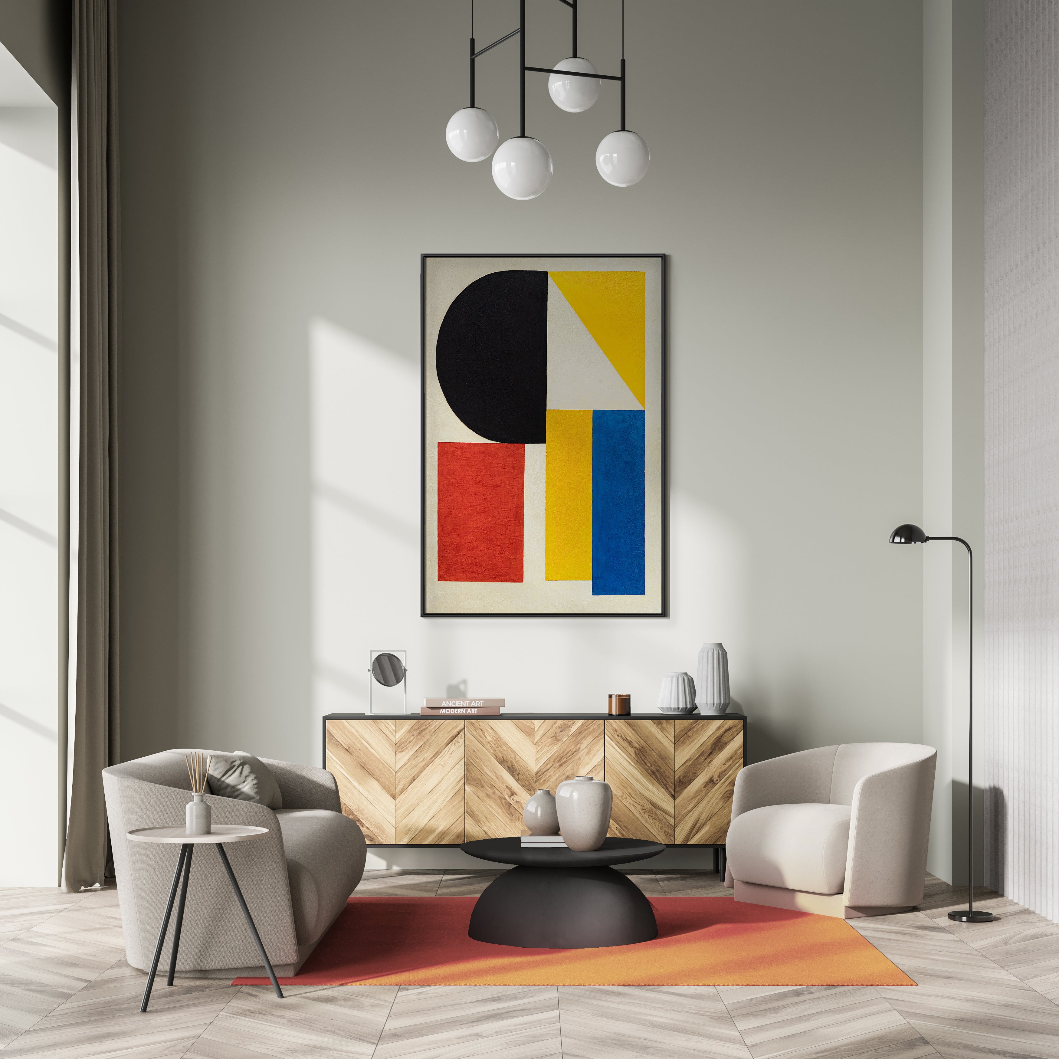 YS-Art Abstraktes Acryl Gemälde Von Marina Julinski – Handgemaltes Wandbild Fürs Wohnzimmer (90x90 Cm)