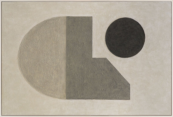 Moderne Acrylmalerei im Rahmen geometrisches Leinwandbild „Stille der Geometrie“