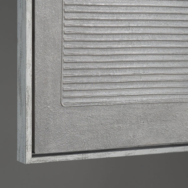 Moderne gemalte Bilder im Rahmen ruhiges Leinwandbild „Grauer Akkord“