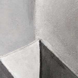 Gemälde Abstrakt mit Rahmen „Stadtkonturen“ – Moderne Acrylmalerei in Grau & Schwarz