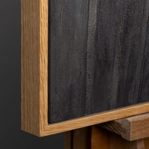 Gemälde Abstrakt mit Rahmen „Stadtkonturen“ – Moderne Acrylmalerei in Grau & Schwarz