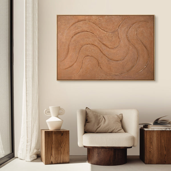 Acrylic painting on an organic canvas, "Warm Rhythms"