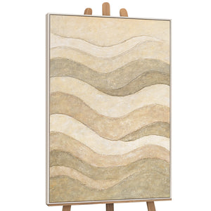 Abstrakte Gemälde Beige – Moderne Wanddeko Wohnzimmer Leinwand „Das Flüstern der Täler“