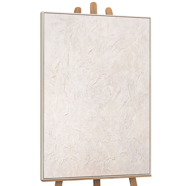 Moderne Wanddeko neutral – Abstraktes Bild Beige „Das Flüstern der Zeit“