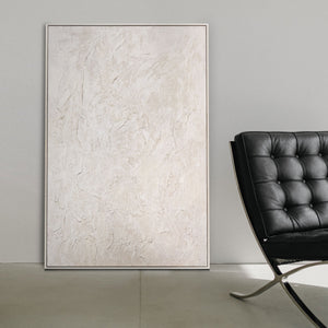 Moderne Wanddeko neutral – Abstraktes Bild Beige „Das Flüstern der Zeit“