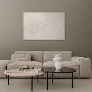 Abstrakte Wandbilder Beige – Struktur Gemälde modern „Echos der Zeit“