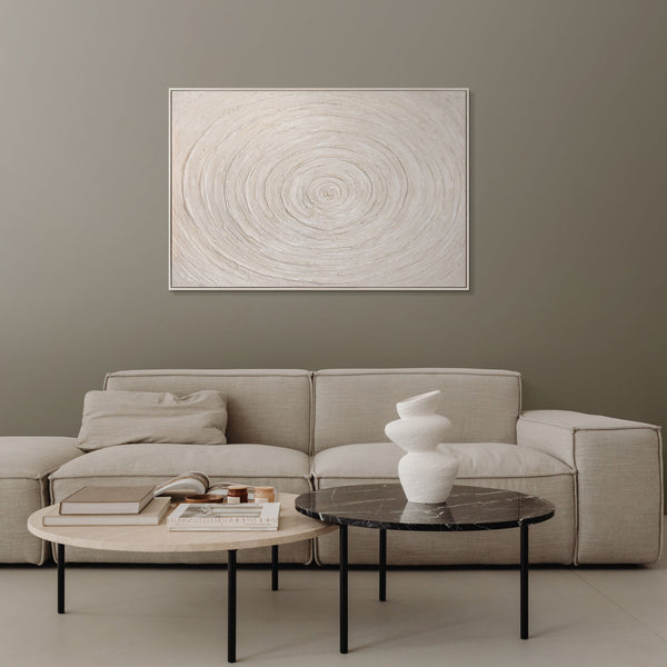 Abstrakte Wandbilder Beige – Struktur Gemälde modern „Echos der Zeit“