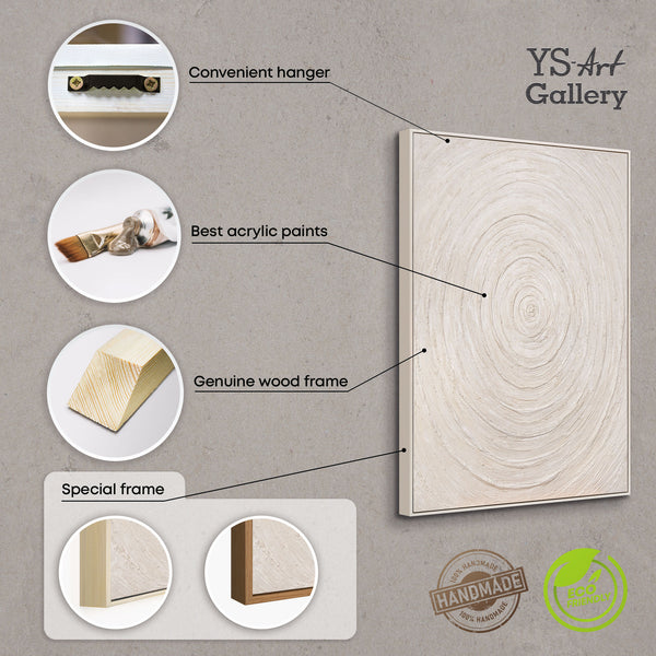 Abstrakte Wandbilder Beige – Struktur Gemälde modern „Echos der Zeit“