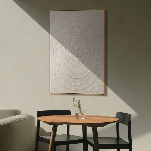 Abstrakte Wandbilder Beige – Struktur Gemälde modern „Echos der Zeit“