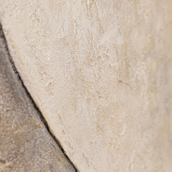 Struktur Gemälde Beige & Schwarz – Abstrakte Kunst auf Leinwand „Duett der Halbkreise“