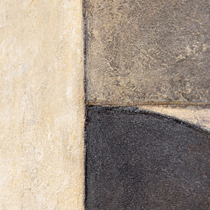 Struktur Gemälde Beige & Schwarz – Abstrakte Kunst auf Leinwand „Duett der Halbkreise“