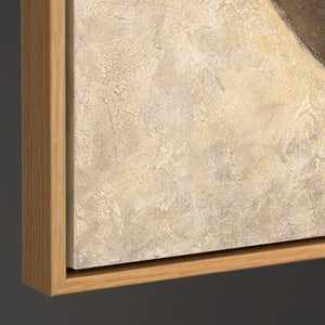 Textured Painting Beige & Black – Abstract Art on Canvas "Duet of Half Circles"