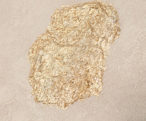 Abstraktes Wandbild mit Struktur in Beige, Grün & Gold – Modernes Acrylgemälde auf Leinwand