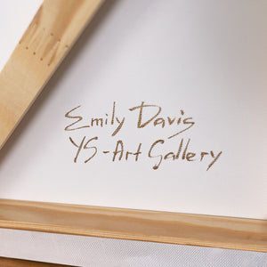 Produktübersicht eines abstrakten Leinwandbildes mit mineralischem Design