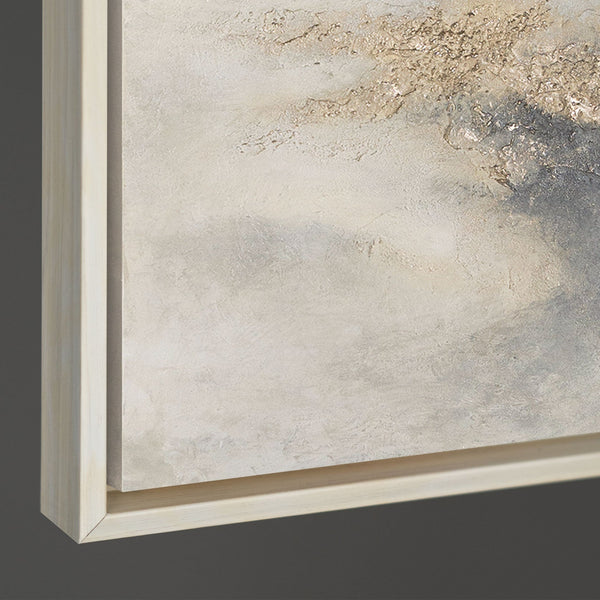 Handgemaltes Acrylbild in Grau & Gold – Abstrakte Wanddeko „Wolkenmelodie“