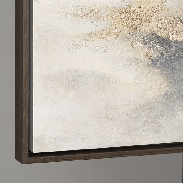 Handgemaltes Acrylbild in Grau & Gold – Abstrakte Wanddeko „Wolkenmelodie“