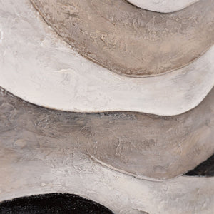 Abstraktes Leinwandbild in Beige Grau – Struktur Acrylgemälde „Sandwellen“
