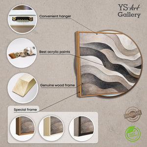 Abstraktes Leinwandbild in Beige Grau – Struktur Acrylgemälde „Sandwellen“