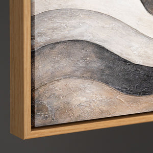 Abstraktes Leinwandbild in Beige Grau – Struktur Acrylgemälde „Sandwellen“
