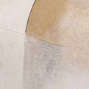 Handgemaltes Struktur Gemälde „Horizontlinie“ - Wanddeko in Beige Gold