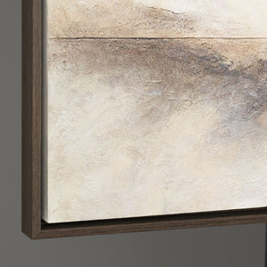 Handgemaltes Struktur Gemälde „Horizontlinie“ - Wanddeko in Beige Gold