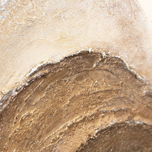 Handgemalte Wanddeko auf Leinwand – Abstrakte Gemälde in Beige und Braun „Horizontschichten“