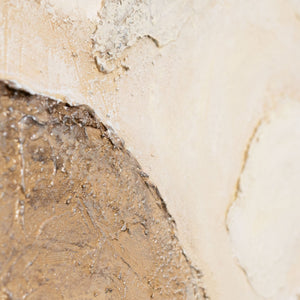 Handgemalte Wanddeko auf Leinwand – Abstrakte Gemälde in Beige und Braun „Horizontschichten“