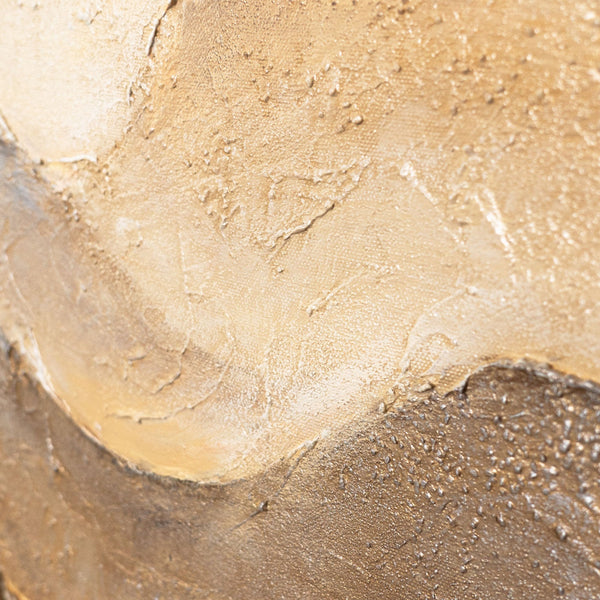 Handgemalte Wanddeko auf Leinwand – Abstrakte Gemälde in Beige und Braun „Horizontschichten“