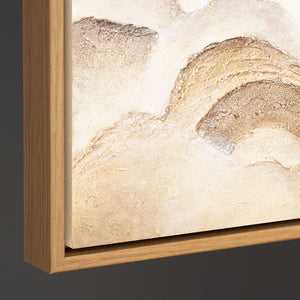 Handgemalte Wanddeko auf Leinwand – Abstrakte Gemälde in Beige und Braun „Horizontschichten“
