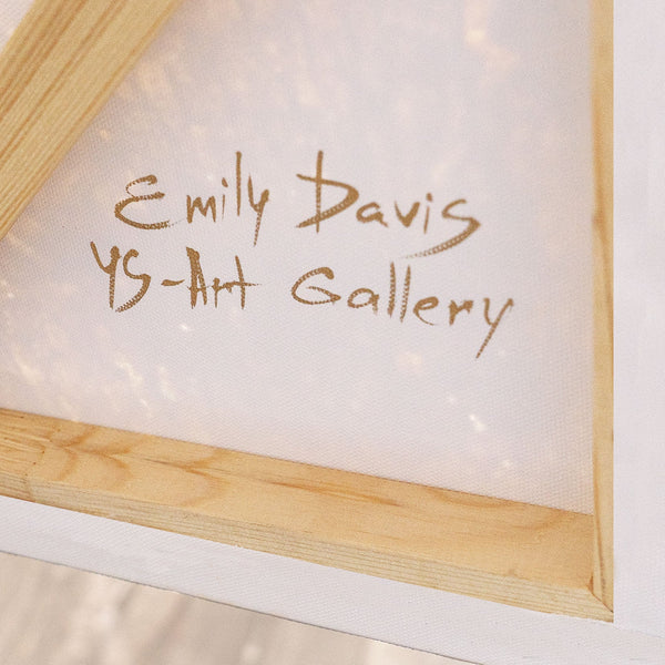 Modern painting in beige and grey with frame – Abstract art “Balance of contrasts”