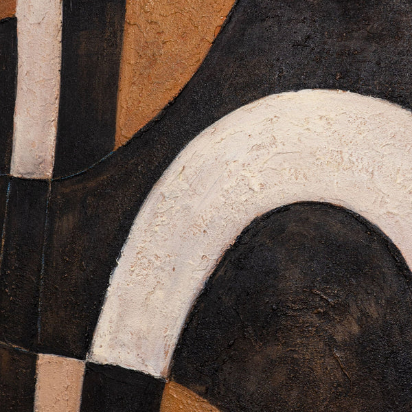 Geometrische Wandkunst handgemalt - Acryl Gemälde „Harmonie der Kurven“