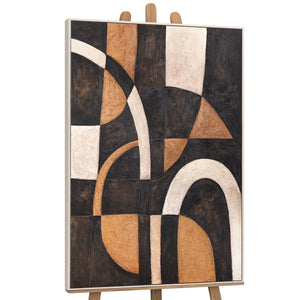 Geometrische Wandkunst handgemalt - Acryl Gemälde „Harmonie der Kurven“