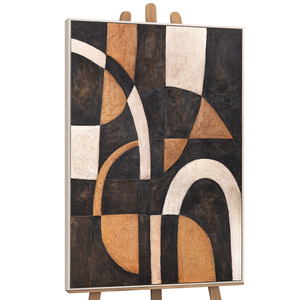 Geometrische Wandkunst handgemalt - Acryl Gemälde „Harmonie der Kurven“