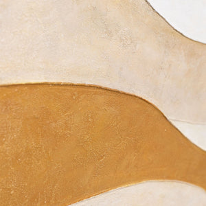 Handgemaltes Acrylbild „Wärmestrom“ – Wanddeko für Wohnzimmer in Beige & Gold