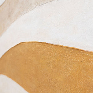 Handgemaltes Acrylbild „Wärmestrom“ – Wanddeko für Wohnzimmer in Beige & Gold